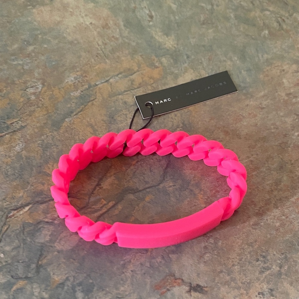 Marc by Marc Jacobs Hot Pink Rubber Bracelet NWT